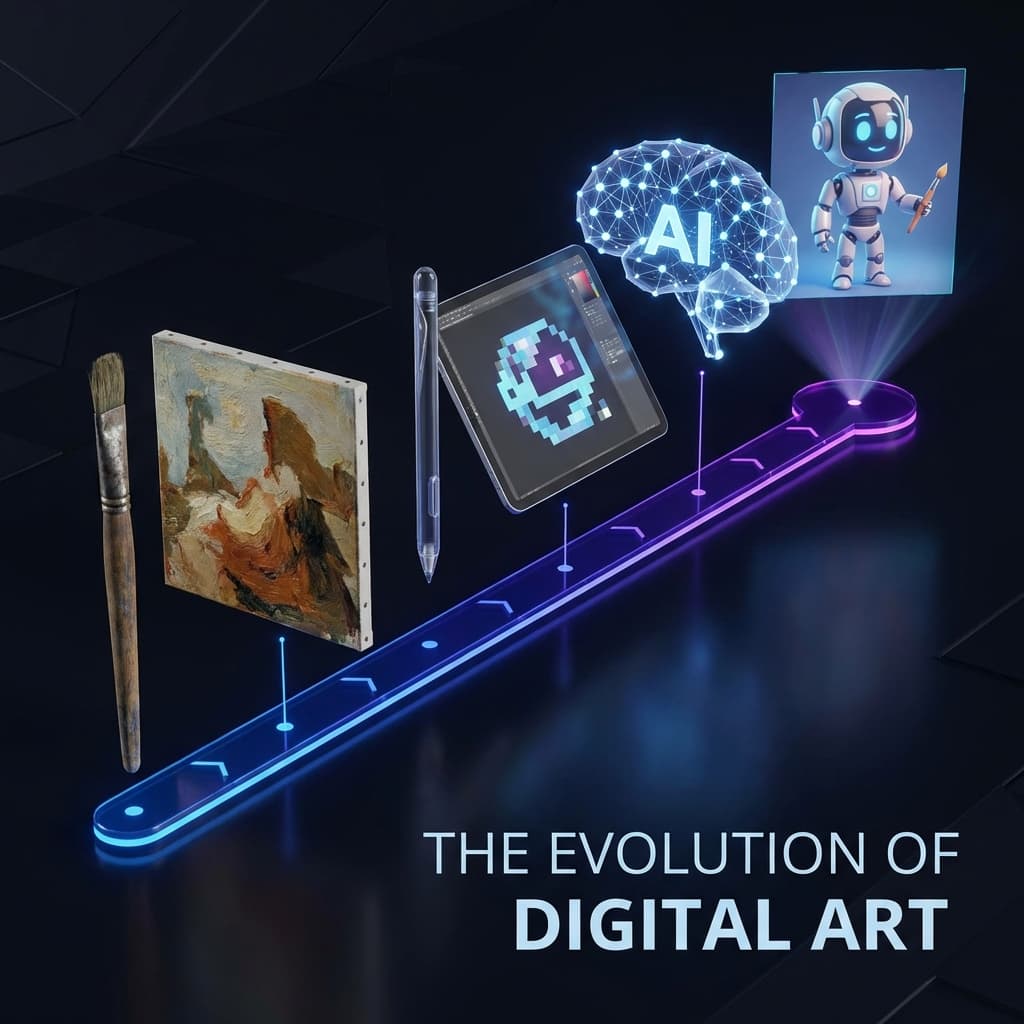 Die Evolution der digitalen Kunst: Von handgezeichnet zu KI